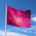 Purple Nebula Cloud Galaxy Space Print Polyester Flag