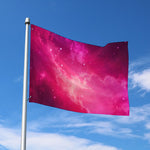 Purple Nebula Cloud Galaxy Space Print Polyester Flag