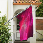 Purple Nebula Cloud Galaxy Space Print Polyester Flag