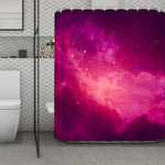 Purple Nebula Cloud Galaxy Space Print Polyester Shower Curtain