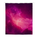 Purple Nebula Cloud Galaxy Space Print Polyester Shower Curtain