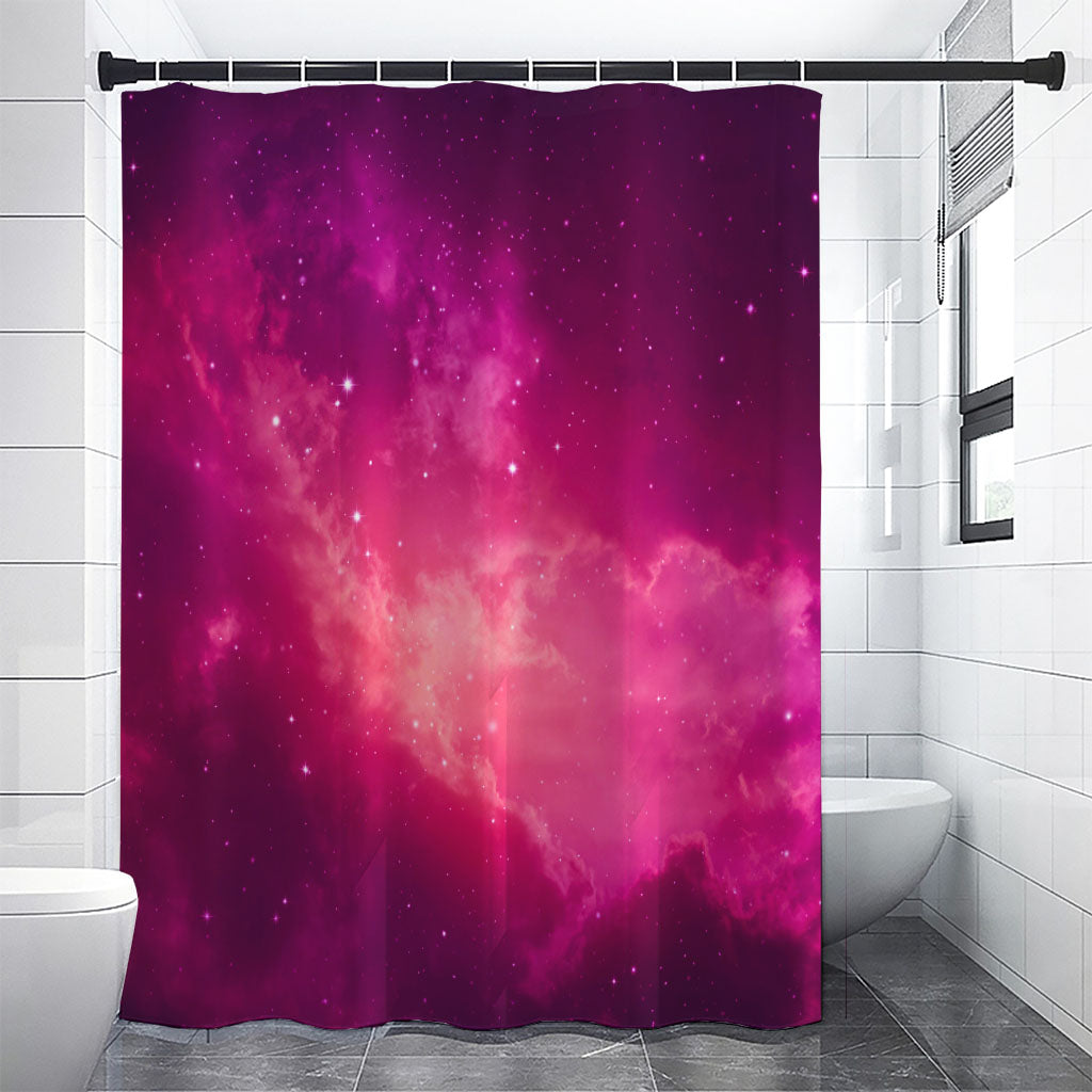 Purple Nebula Cloud Galaxy Space Print Premium Shower Curtain