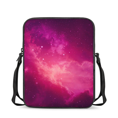 Purple Nebula Cloud Galaxy Space Print Rectangular Crossbody Bag