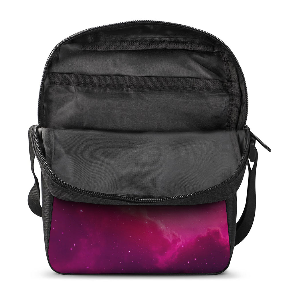 Purple Nebula Cloud Galaxy Space Print Rectangular Crossbody Bag