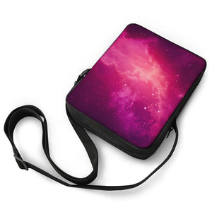 Purple Nebula Cloud Galaxy Space Print Rectangular Crossbody Bag