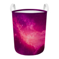 Purple Nebula Cloud Galaxy Space Print Round Laundry Basket