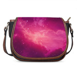 Purple Nebula Cloud Galaxy Space Print Saddle Bag