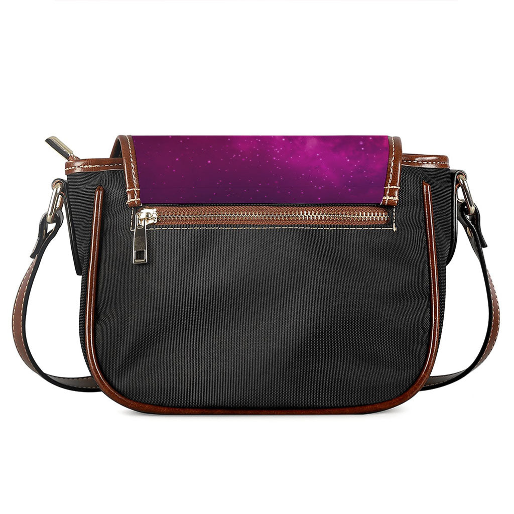 Purple Nebula Cloud Galaxy Space Print Saddle Bag
