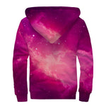 Purple Nebula Cloud Galaxy Space Print Sherpa Lined Zip Up Hoodie