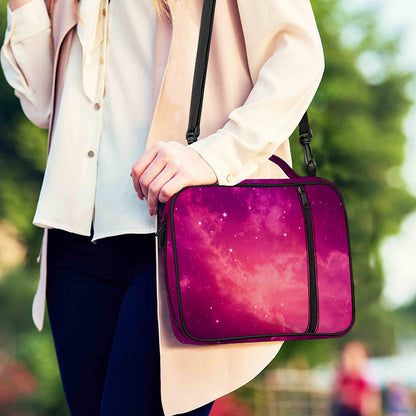 Purple Nebula Cloud Galaxy Space Print Shoulder Strap Bible Bag