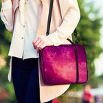 Purple Nebula Cloud Galaxy Space Print Shoulder Strap Bible Bag