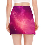 Purple Nebula Cloud Galaxy Space Print Side Slit Mini Skirt