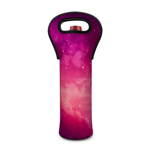 Purple Nebula Cloud Galaxy Space Print Single Neoprene Wine Tote