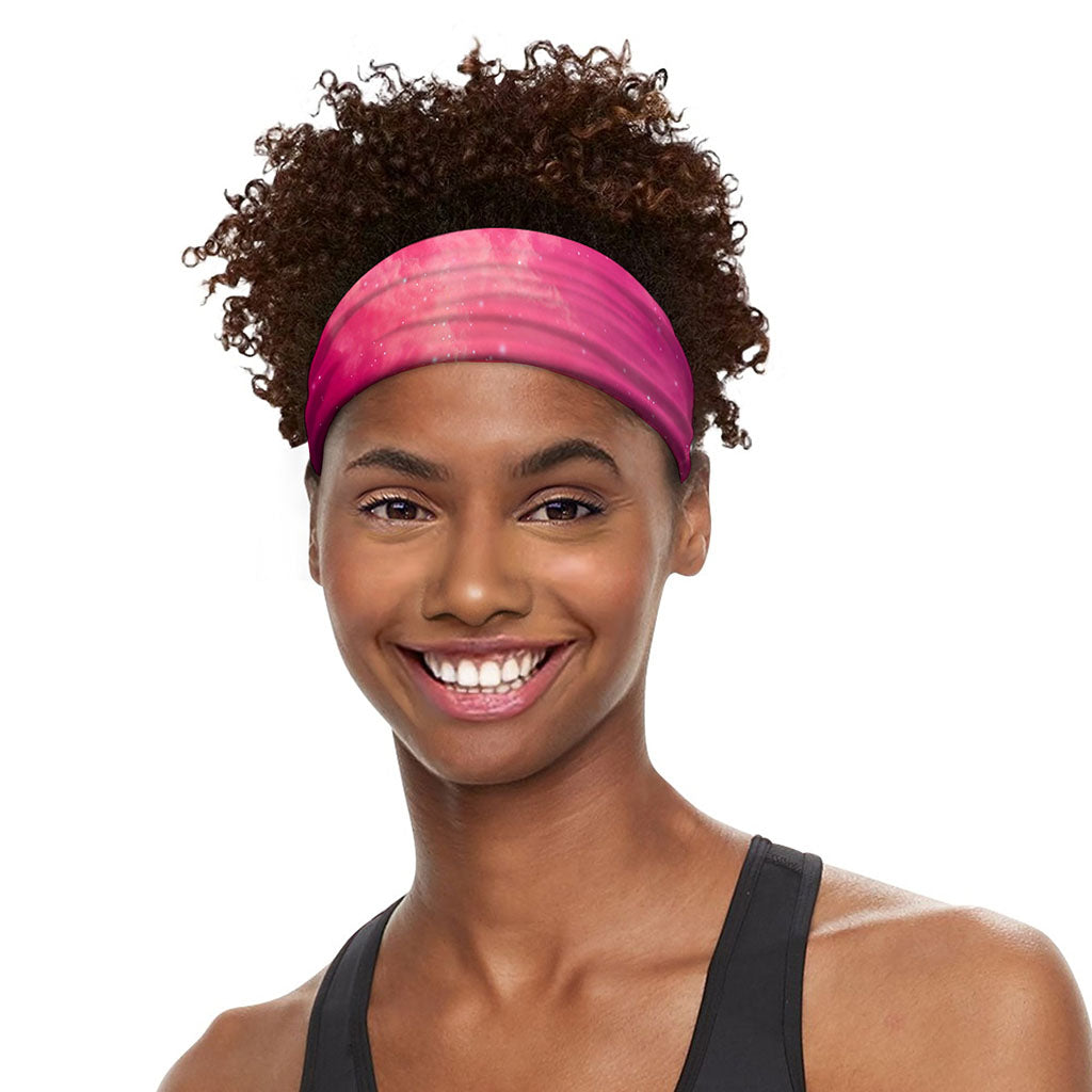 Purple Nebula Cloud Galaxy Space Print Sports Headband
