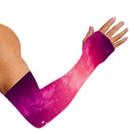 Purple Nebula Cloud Galaxy Space Print Sun Protection Arm Sleeves