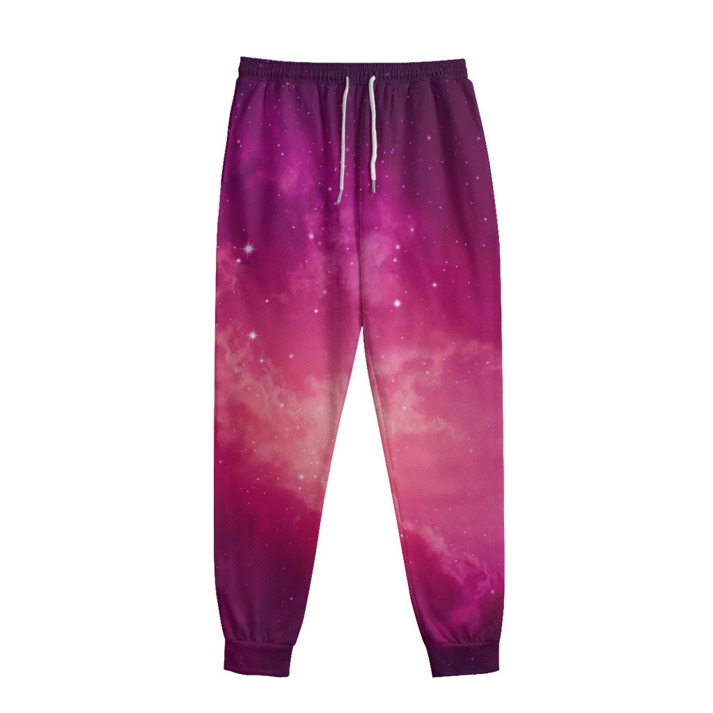 Purple Nebula Cloud Galaxy Space Print Sweatpants