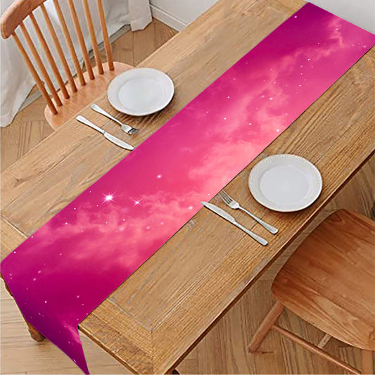 Purple Nebula Cloud Galaxy Space Print Table Runner