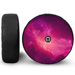 Purple Nebula Cloud Galaxy Space Print Tire Cover With Camera Hole