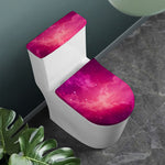 Purple Nebula Cloud Galaxy Space Print Toilet Lid And Tank Cover Set