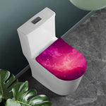 Purple Nebula Cloud Galaxy Space Print Toilet Lid Cover