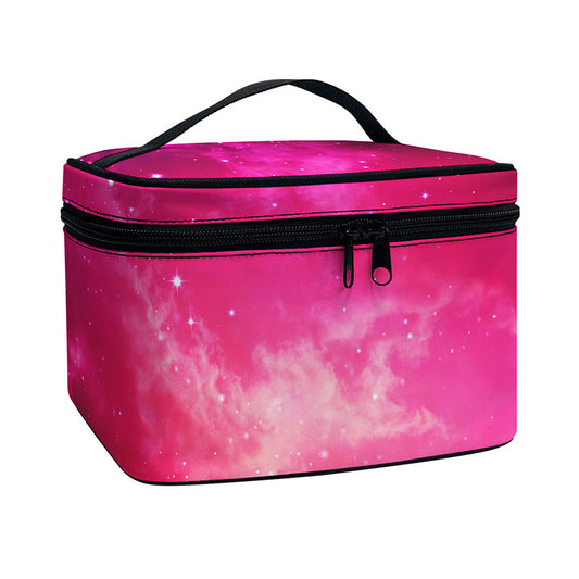Purple Nebula Cloud Galaxy Space Print Travel Makeup Bag