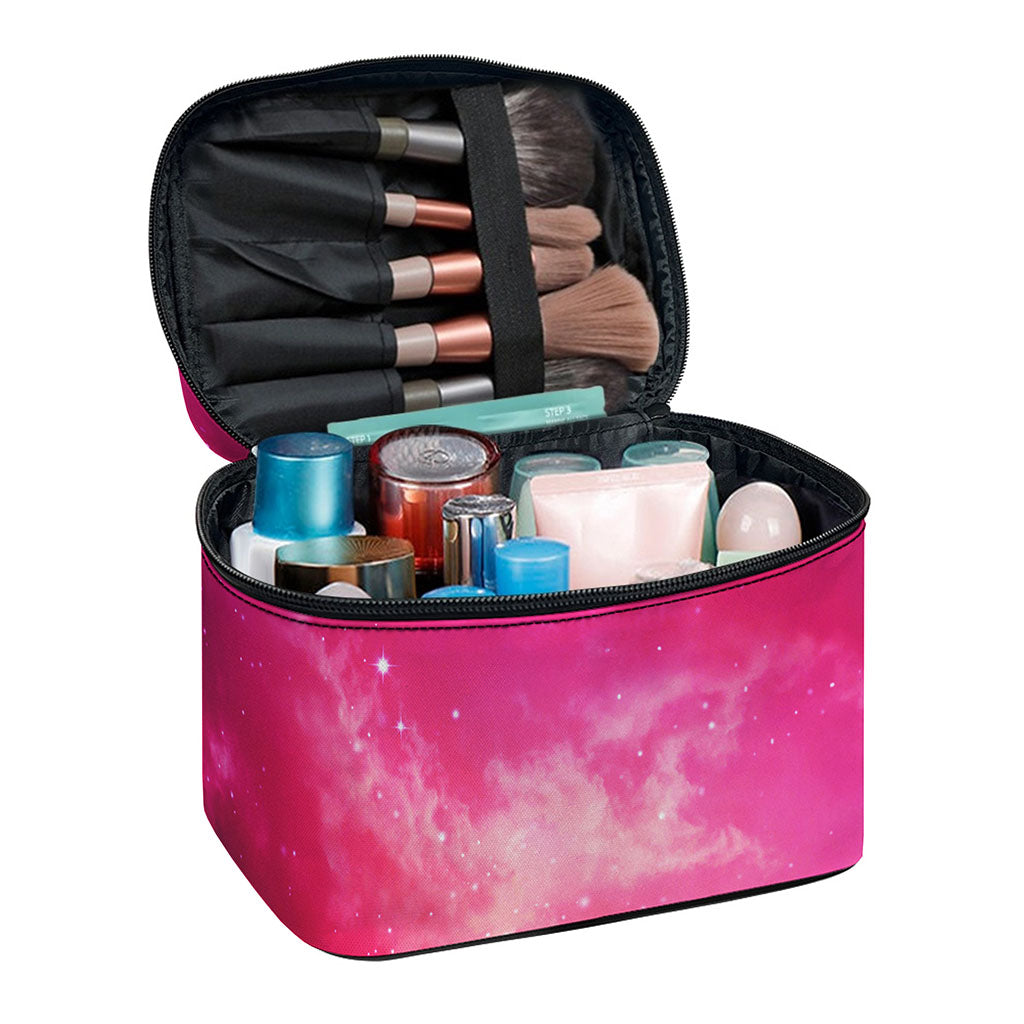 Purple Nebula Cloud Galaxy Space Print Travel Makeup Bag