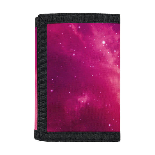 Purple Nebula Cloud Galaxy Space Print Trifold Wallet
