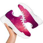 Purple Nebula Cloud Galaxy Space Print White Chunky Shoes