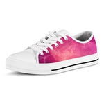 Purple Nebula Cloud Galaxy Space Print White Low Top Sneakers