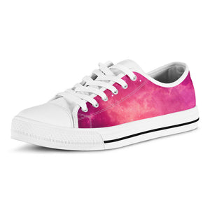 Purple Nebula Cloud Galaxy Space Print White Low Top Sneakers