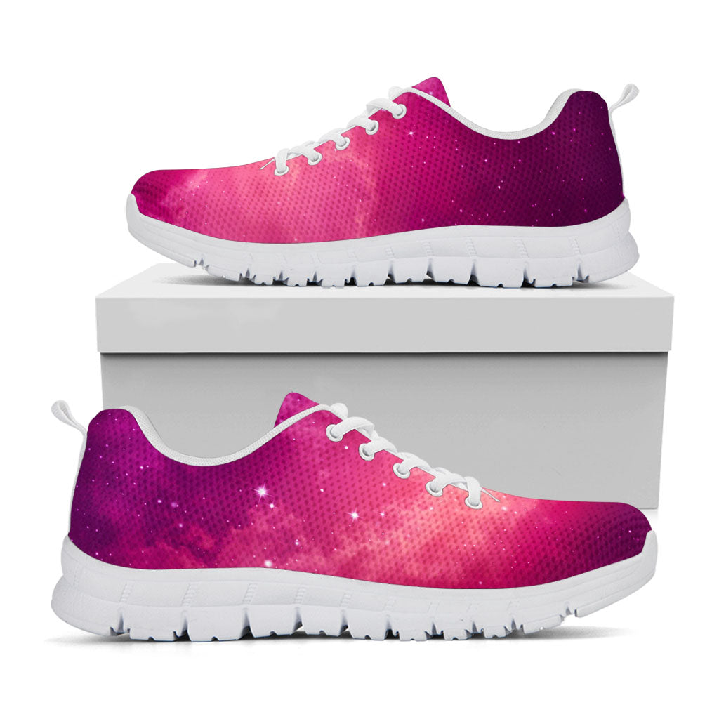 Purple Nebula Cloud Galaxy Space Print White Running Shoes