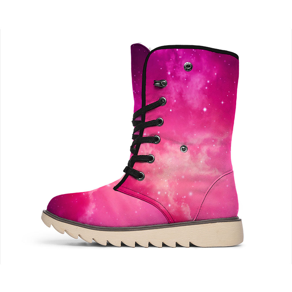 Purple Nebula Cloud Galaxy Space Print Winter Boots