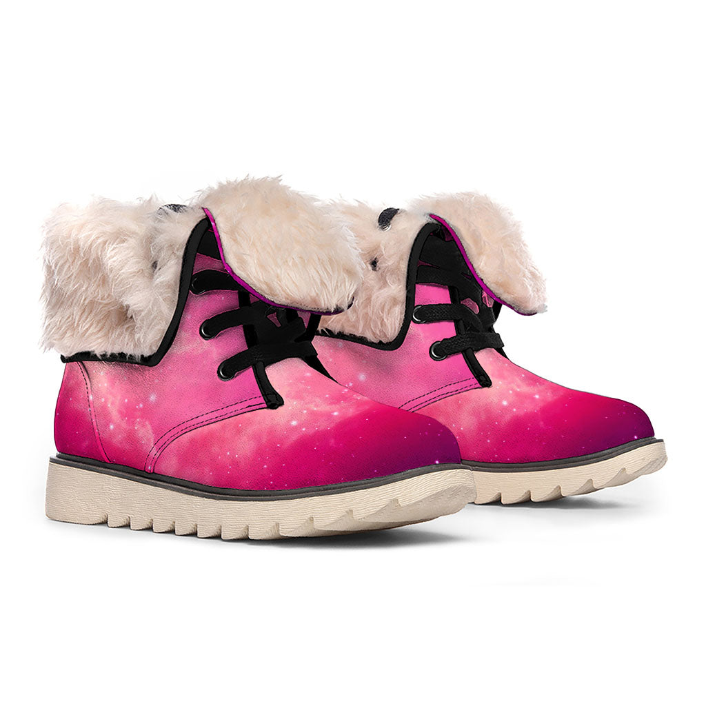 Purple Nebula Cloud Galaxy Space Print Winter Boots