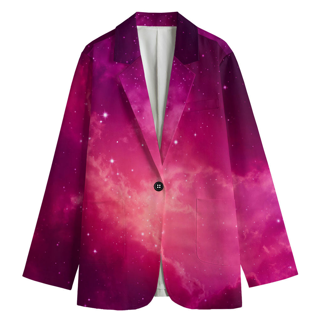 Purple Nebula Cloud Galaxy Space Print Women's Blazer