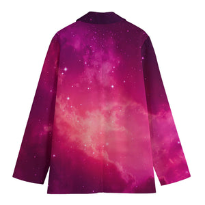 Purple Nebula Cloud Galaxy Space Print Women's Cotton Blazer