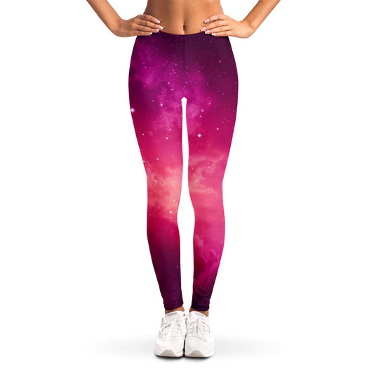 Purple Nebula Cloud Galaxy Space Print Women's Leggings