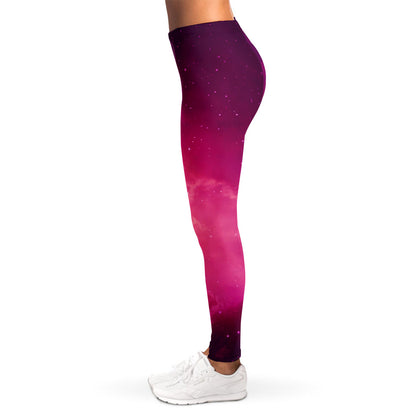 Purple Nebula Cloud Galaxy Space Print Women's Leggings