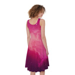 Purple Nebula Cloud Galaxy Space Print Women's Sleeveless Dress