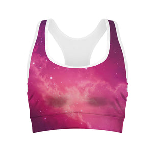 Purple Nebula Cloud Galaxy Space Print Women's Sports Bra