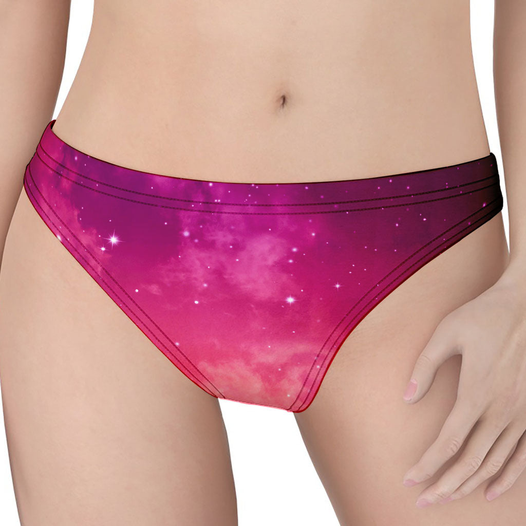 Purple Nebula Cloud Galaxy Space Print Women's Thong