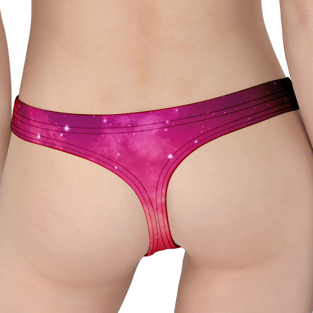 Purple Nebula Cloud Galaxy Space Print Women's Thong