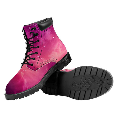 Purple Nebula Cloud Galaxy Space Print Work Boots