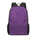 Purple (NOT Real) Glitter Print 17 Inch Backpack