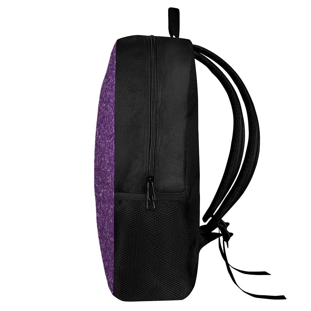Purple (NOT Real) Glitter Print 17 Inch Backpack