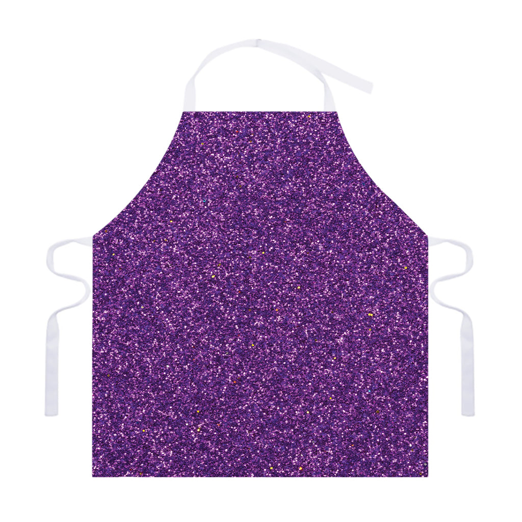 Purple (NOT Real) Glitter Print Adjustable Apron