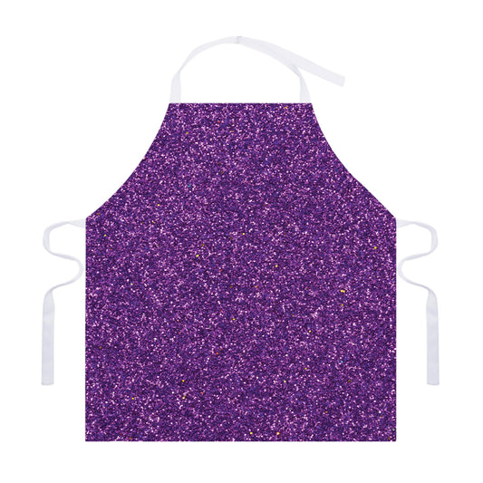 Purple (NOT Real) Glitter Print Adjustable Apron