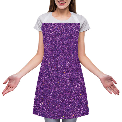 Purple (NOT Real) Glitter Print Adjustable Apron