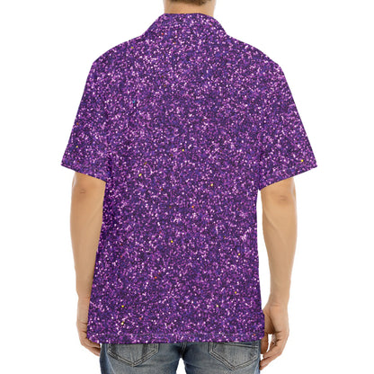 Purple (NOT Real) Glitter Print Aloha Shirt