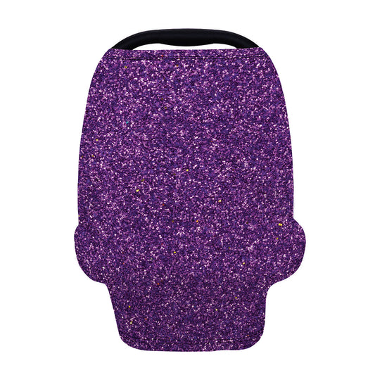 Purple (NOT Real) Glitter Print Baby Seat Cover