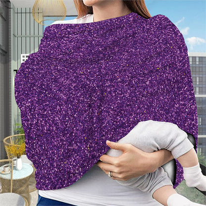Purple (NOT Real) Glitter Print Baby Seat Cover